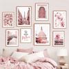 Воздушный шар Магнолия Пион Башня Парижская улица Плакат на скандинавскую тему Настенный художественный принт Холст Картины Декор фотографии для гостиной