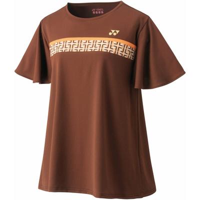 Игровая рубашка Yonex с коротким рукавом, цвет коричневый, размер M, женская, (+015)