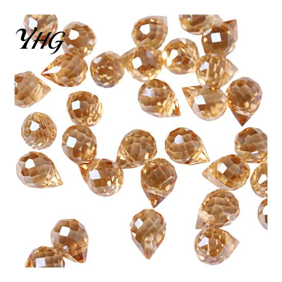 Glass Beads for Jewelry Making Faceted Teardrop Beads, Water Drop Loose Spacer Top Drilled Crystal Vintage Style Sun Catcher, DIY Necklace Bracelet