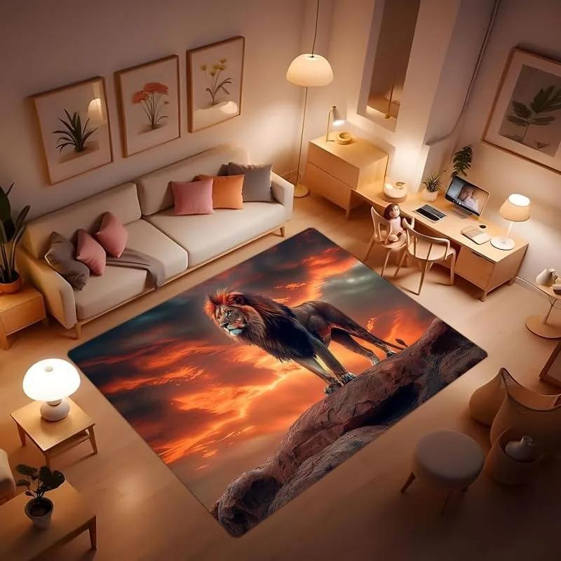 Аниме Ковер с львом и тигром Коврики для спальни Ковры для гостиной Противоскользящий коврик для пола Коврик для пола в ванной комнате Аниме ковер