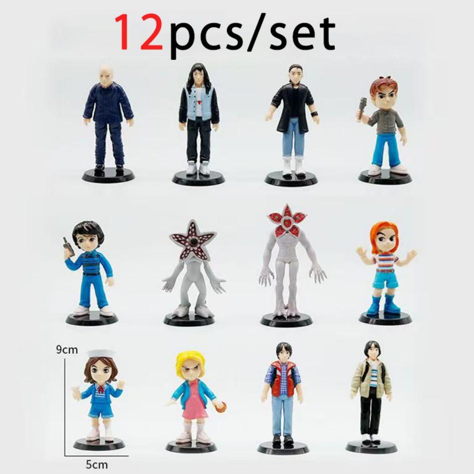 6-12PCS/ Set Q Version Eleven Will Nancy Steve keychain Figure Demogorgon D'artagnan Action Figure Movie Model Toys Kids Gift