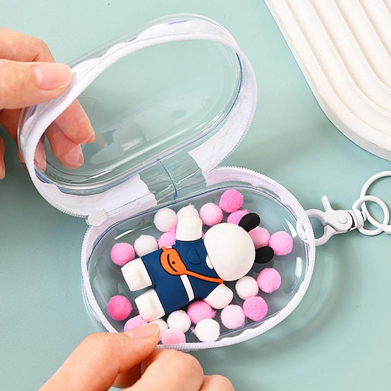 Jewelry Organizer Transparent Storage Box Pouch Mystery Box Keychain Bag Storage Case Thicken Wallet Cute Doll Bag Organization