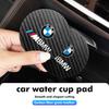 WQQ23 2pcs Car Coaster Water Cup Holder Anti-Slip Pads Accessories For BMW 1 3 5 7 Series M F01 F20 F10 F13 E52 E53 E60 E93
