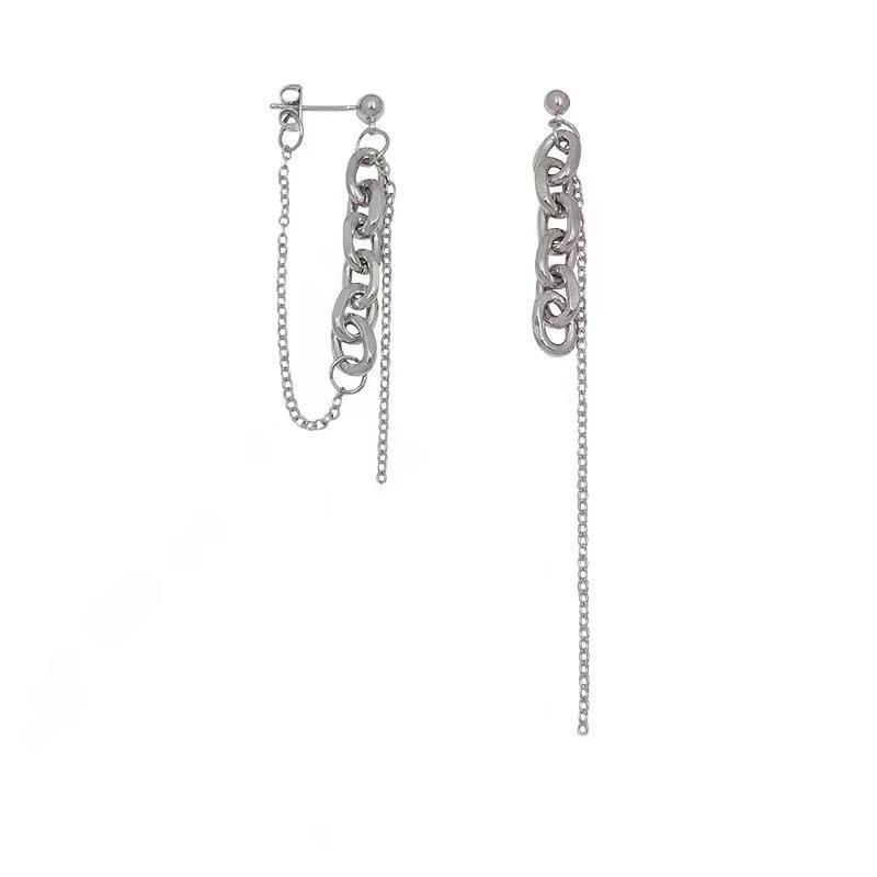 Asymmetrical Chain Tassel Earrings 2025: Trendy Internet Celebrity Style