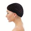 Adjustable Strap Mesh Hair Net Turban Hat Crochet Hair Snood Fashion Black Wig Caps  Women