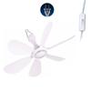 AC 220V 20W 6 Leaves Ceiling Fan 20.4in Silent Household Bedroom Hanging Fan for School Dorm Room Dormitory US Plug