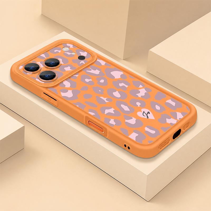 Розовый леопардовый узор Ударопрочный чехол для телефона для iPhone 16 15 14 17 Pro 13 12 11 Pro Max Матовый ТПУ Мягкая защита объектива Противоударный чехол