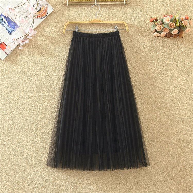 Юбка из пряжи Женская юбка-трапеция средней длины с эластичной резинкой на талии и принтом, кружевная юбка трапециевидной формы с высокой талией, плиссированная юбка