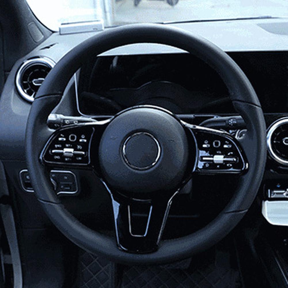 Накладка на рамку кнопок рулевого колеса автомобиля из углеродного волокна, ярко-черная для Mercedes Benz ABCE GLC GLA CLA GLS GLE EQC GLB