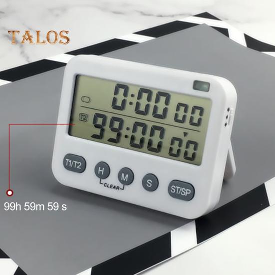 Двойной цифровой таймер, удобный таймер с питанием от батареи, функция памяти, инструмент для управления временем для домашней кухни, прочный