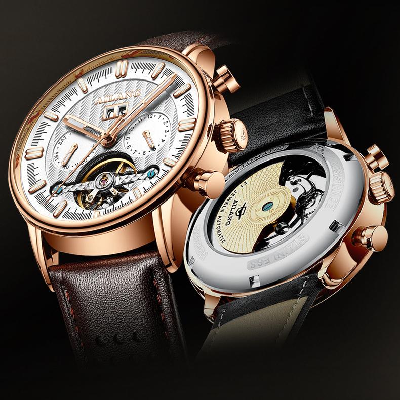 AILANG Новые мужские часы, оригинальные мужские часы, водонепроницаемые механические мужские часы Tusso, полностью автоматические полые