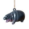 Acrylic Hippo Hanging Decoration 2D Flat Hippopotamus Christmas Tree Hanging Ornament