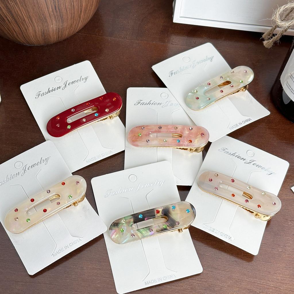 Hair Stylish Oval Claw With Dazzling Rhinestones Ideal For Everyday Accessories Fashion