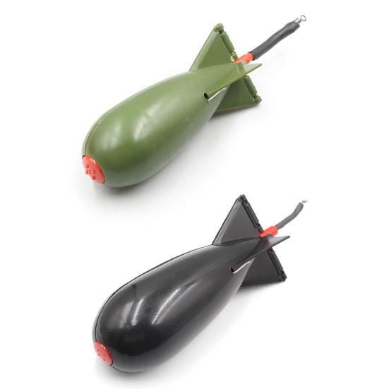 Ergonomic Rocket Shape 360 Degrees Rotating Bait Thrower Practical Large Capacity Lure Thrower Fishing Supplies