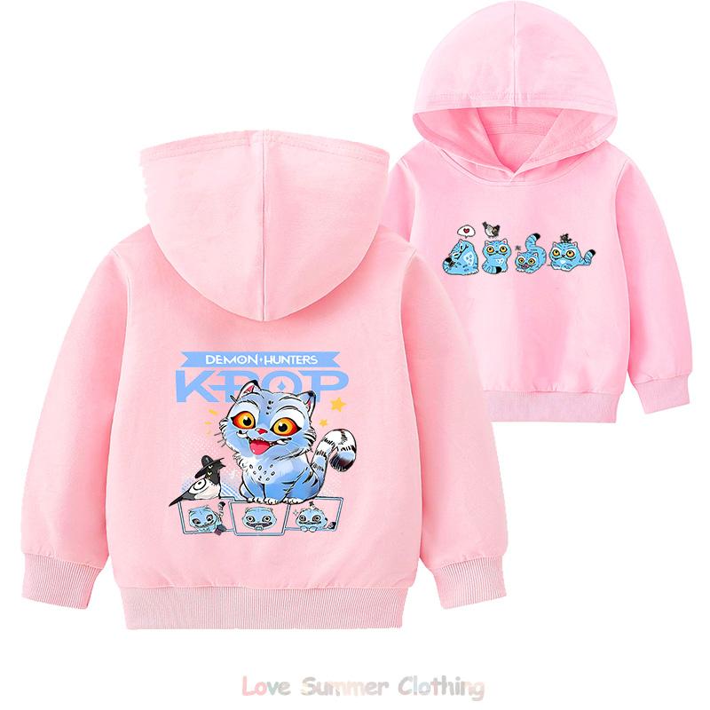 Hoodie Girls Kids Kpop Demon Hunters HD Print 100% Polyester Pullover Casual Girls Sweatshirt Fall Many Colors