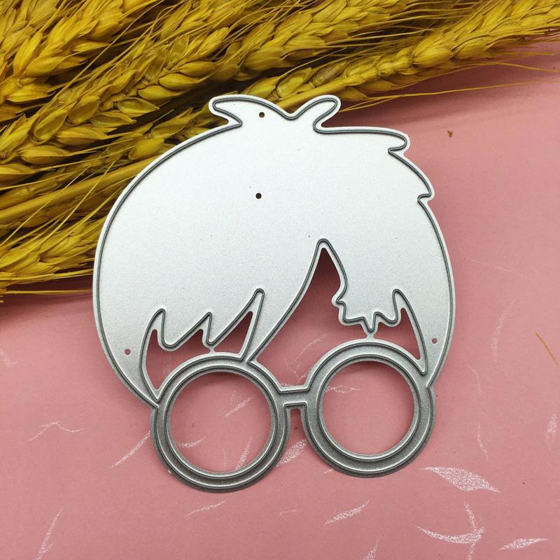 Мальчик в очках, дизайн волос, стильный металлический трафарет, сделай сам, скрапбукинг, тиснение, трафарет, бумага, шаблон для альбома