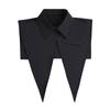 Pointed Large Lapel False Collar Detachable Dickey Business Suit Blouse One Button Black Half Shirts Crop Top for Women