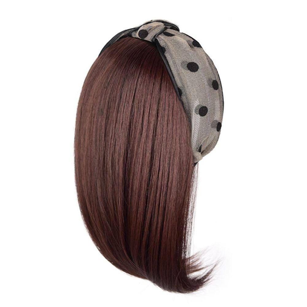 Синтетический полуободок парик корейский стиль женский обруч для волос короткий прямой парик на ободке женский