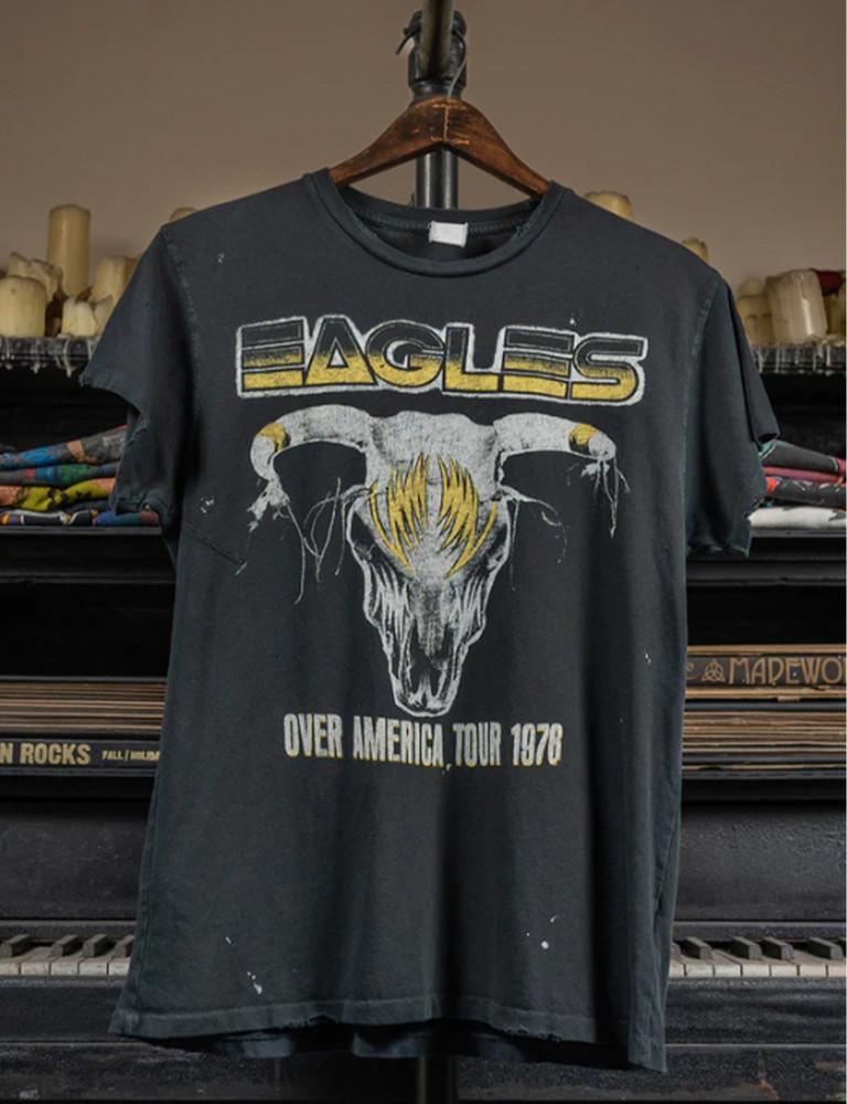 The Eagles band Over America Tour 1978 Black T shirt Unisex NH27458