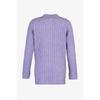 Трикотаж в рубчик с сиреневым воротником на пуговицах Tctaw23ak00035