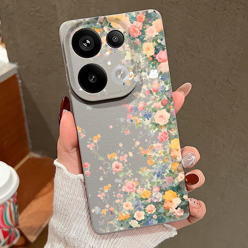 Мягкий силиконовый чехол с рисунком розы для Xiaomi 13t Poco X6 M6 Pro Redmi Note 14 13 12 11 10 Pro, ударопрочный, кожаный, текстура, однотонный, тонкий чехол