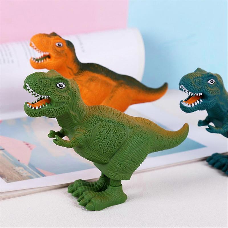 Novelty Gag Winding Toy Cute Party Gift Plastic Dino Figurine for W/ Clockwork Powered Kiddie Toy Educational Playset Gi