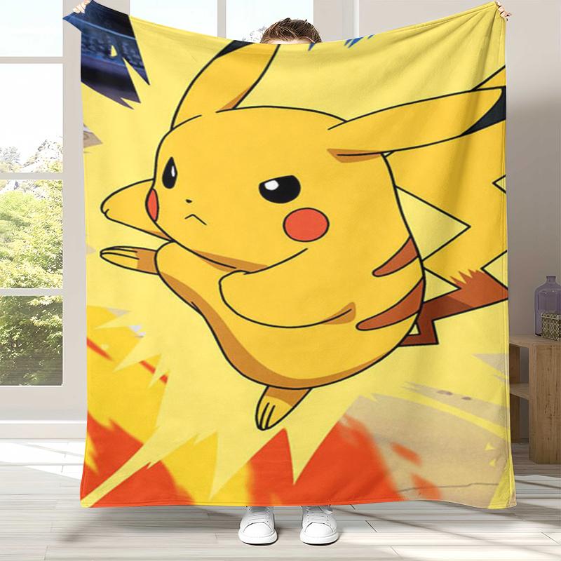 6 Style Pikachu Pokemon Flannel Blanket,Ultra Soft Warm Plush Throw for Home Bedroom Bed Sofa Cover Office Camping Picnic gift