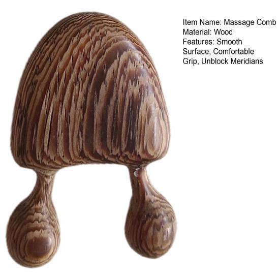 Меридианная расческа с круглыми краями для расслабления мышц, облегчение давления, 2 зуба, надавливание на акупунктурные точки, деревянная массажная расческа для головы и глаз