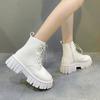 Fashion 2025 New Women's Boots Fashion Outdoor Leisure Leather Boots Lace Up Ankle Boots for Women Non Slip Platform Boot Botas De Mujer