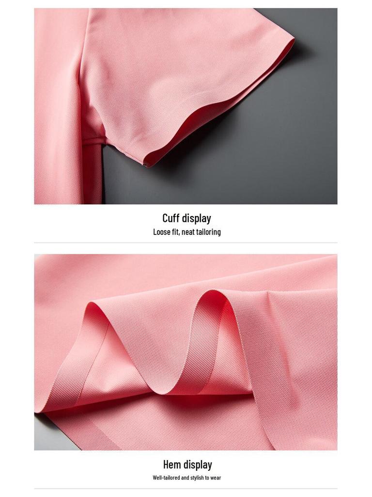 Men's Trendy Seamless Ice Silk Polo Shirt - Short Sleeve, High Quality, Lapel Design for Summer