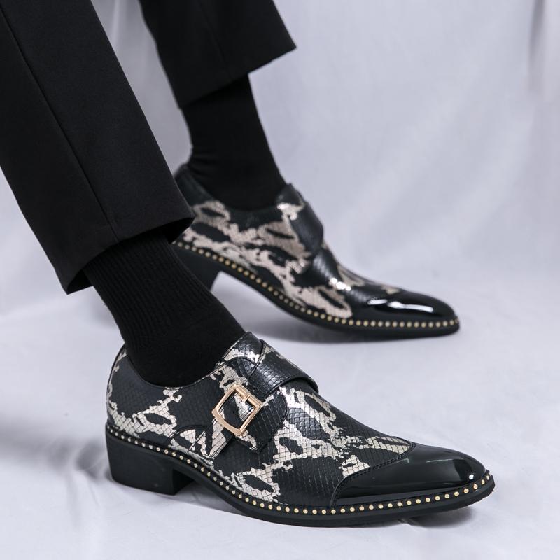 Мода Новые мужские кожаные туфли Модные с индивидуальным дизайном Стиль отдыха на открытом воздухе Тренд вечеринки Ночные клубы взрослые туфли больших размеров