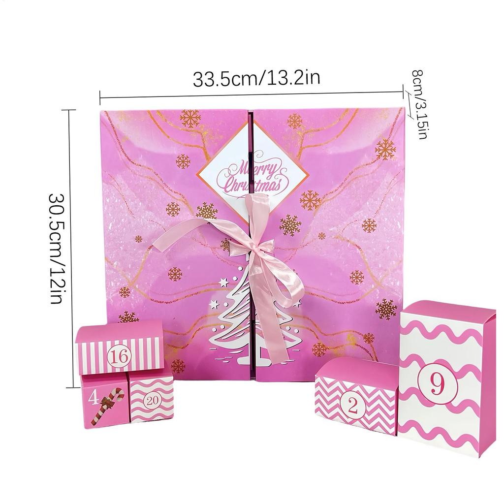 Рождественский адвент-бокс Рождественский декор Многоразовый 24-ячеечный Ручной работы Сувениры для вечеринки Наполняемый бокс Для детей Взрослых Друзей Семьи Носок