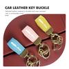 OXXN7 For KIA Metal Car Badge Keychain Short Key Chain PU Leather Key Ring Rio K5 K2 Sportage Ceed Sorento Picanto Stinger Soul