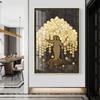 Golden Painting On Canvas Gold Coins Trees Posters and Prints Rich Tree Wall Pictures for Living Room Decor Home Decoration