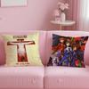 Covers Cartoon Neons Genesis E-Evangelions Anime Anti-Dustmite Pillowcase Invisible Zipper Silky Short Plush Sofa Cushion Cover