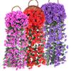 Artificial Wisteria Flower Vine Bushy Purple-color Red Reusable Indoor Outdoor Wedding Party Living Room Wall Hanging Garland Home Adult Sex Wear