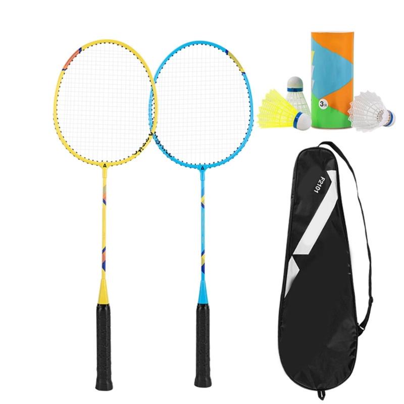 1Pair Light Weight Badminton Racket Set Professional Double Badminton Racquet Shuttlecocks Racquet for 2 Players Playing