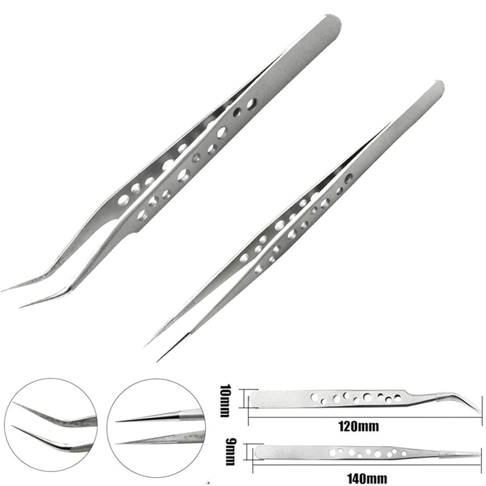 Small Tweezers Stainless Forceps Straight Tip 124-140mm 1pcs