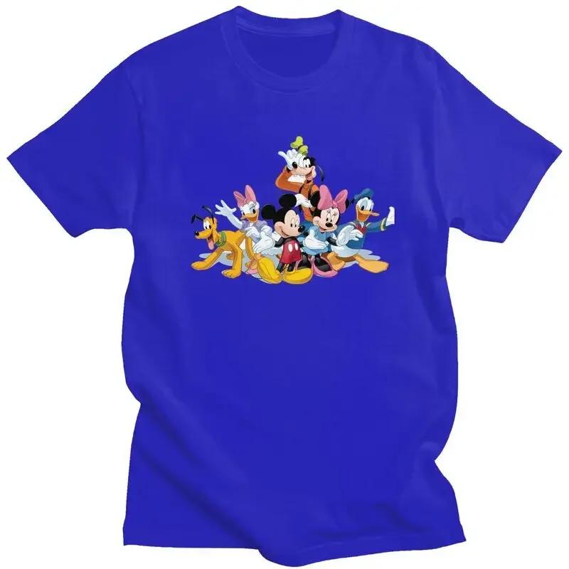 Funny Mickey Mouse Minnie Collage T Shirts Short Sleeved T-shirt Summer Tee Tops Cotton Oversized Tshirts Gift Unisex
