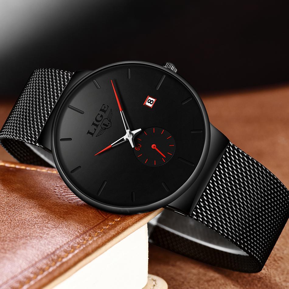 LIGE Watches Casual Waterproof Quartz Clock Mens Watches Top Brand Luxury Ultra-Thin Sports Watch