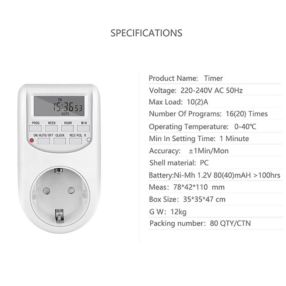 New EU Plug Smart Electronic Digital Time Controller Timer Switch Socket