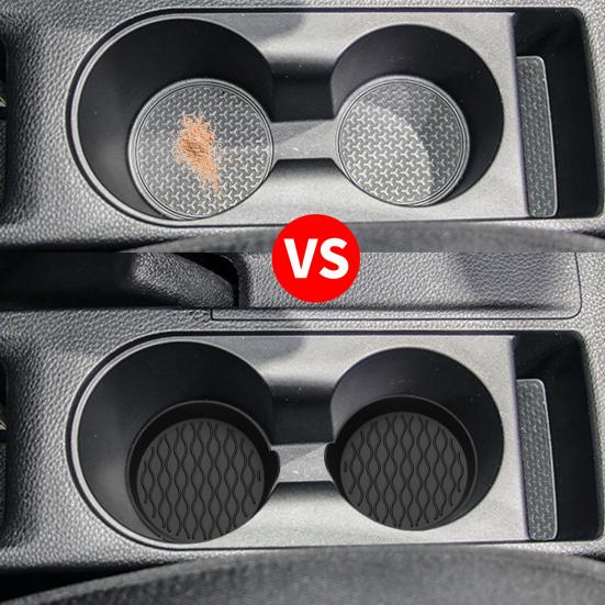 Car Cup Coaster Silicone Non-Slip Water Cup Mat with Finger Groove Design Washable Car