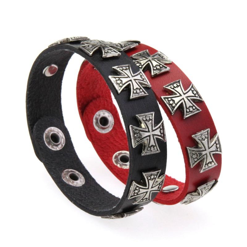 Hipster Hipster Female Personality Vintage Alloy Cross Hip Hop Bracelet Punk Stainless Steel Snap Bracelet