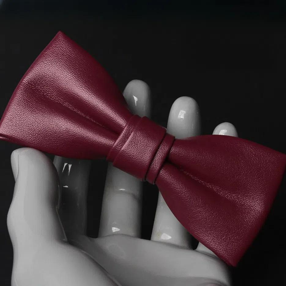 Мягкий галстук-бабочка из ПУ-кожи Регулируемый ретро-галстук Классический мужской галстук Рубашка