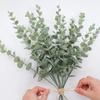 10 шт. стеблей эвкалипта, искусственные листья эвкалипта для домашнего букета цветов, центральный элемент свадебного украшения, рождественский декор
