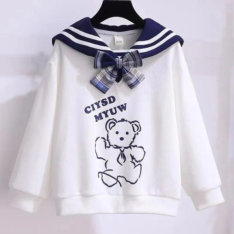 Осенние костюмы в стиле колледжа для девочек: Модный комплект из двух предметов: толстовки и плиссированная юбка