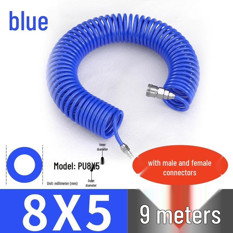 High-Pressure Retractable Air Hose with Quick Couplings