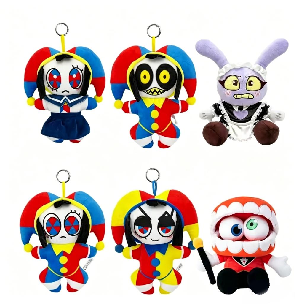 Cartoon Jax Plush Digital Keychains Circus Maid Magical Cute Rabbit Clown Collectible Home Decor Party DIY Pendant Birthday Gift