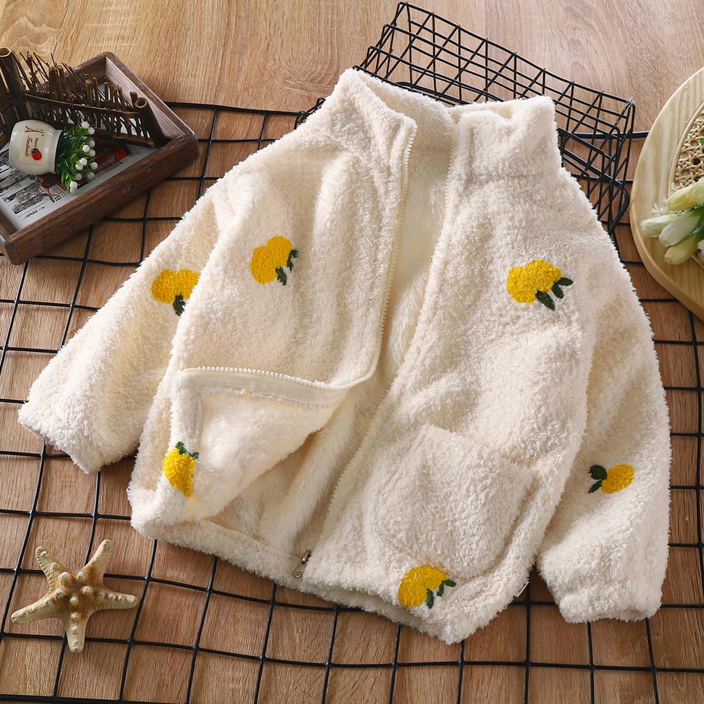 Children's Spring and Fall Lapel Padded Warm Cute Jacket