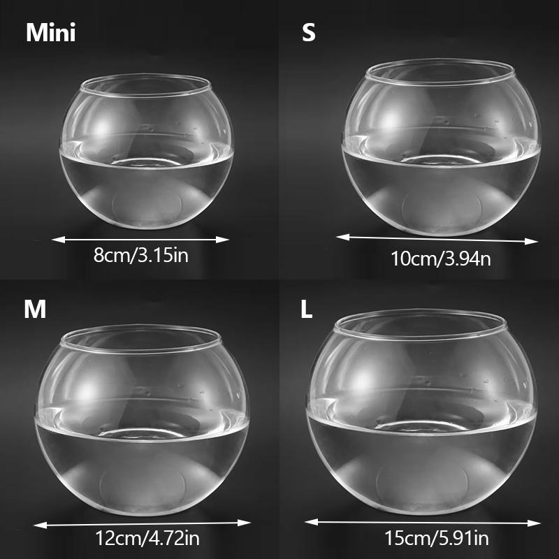8/10/12/15 см простой круглый стеклянный аквариум круглая шаровая ваза прозрачная гидропонная ваза